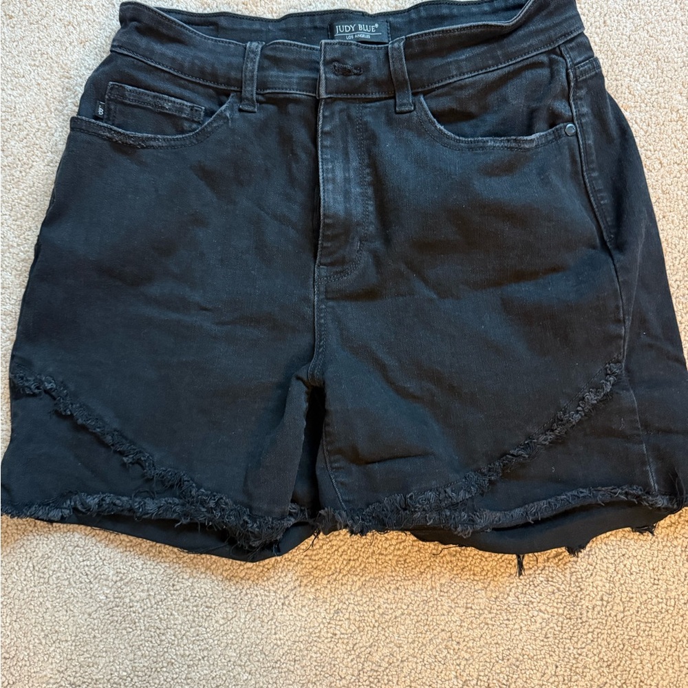 Judy Blue Women's Distressed Black Jean Shorts